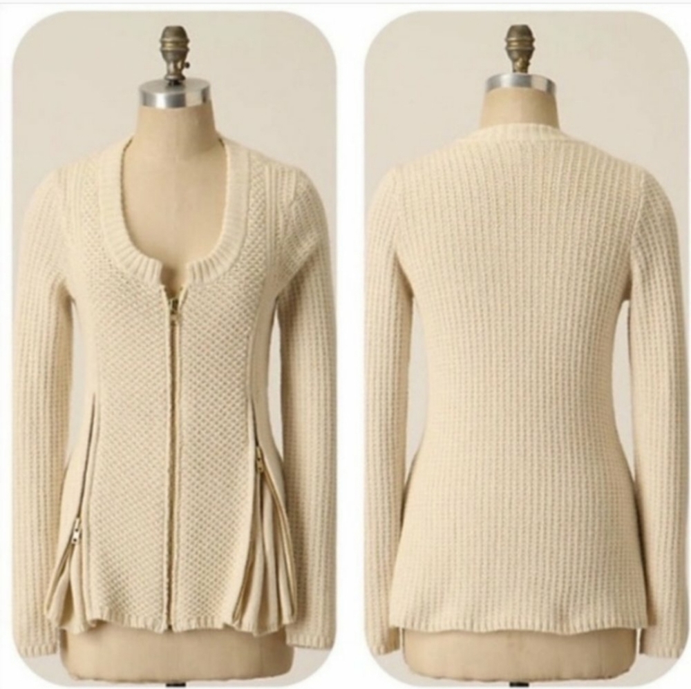 Charlie & Robin {Anthropologie} Cream Knit Cardigan Size Small